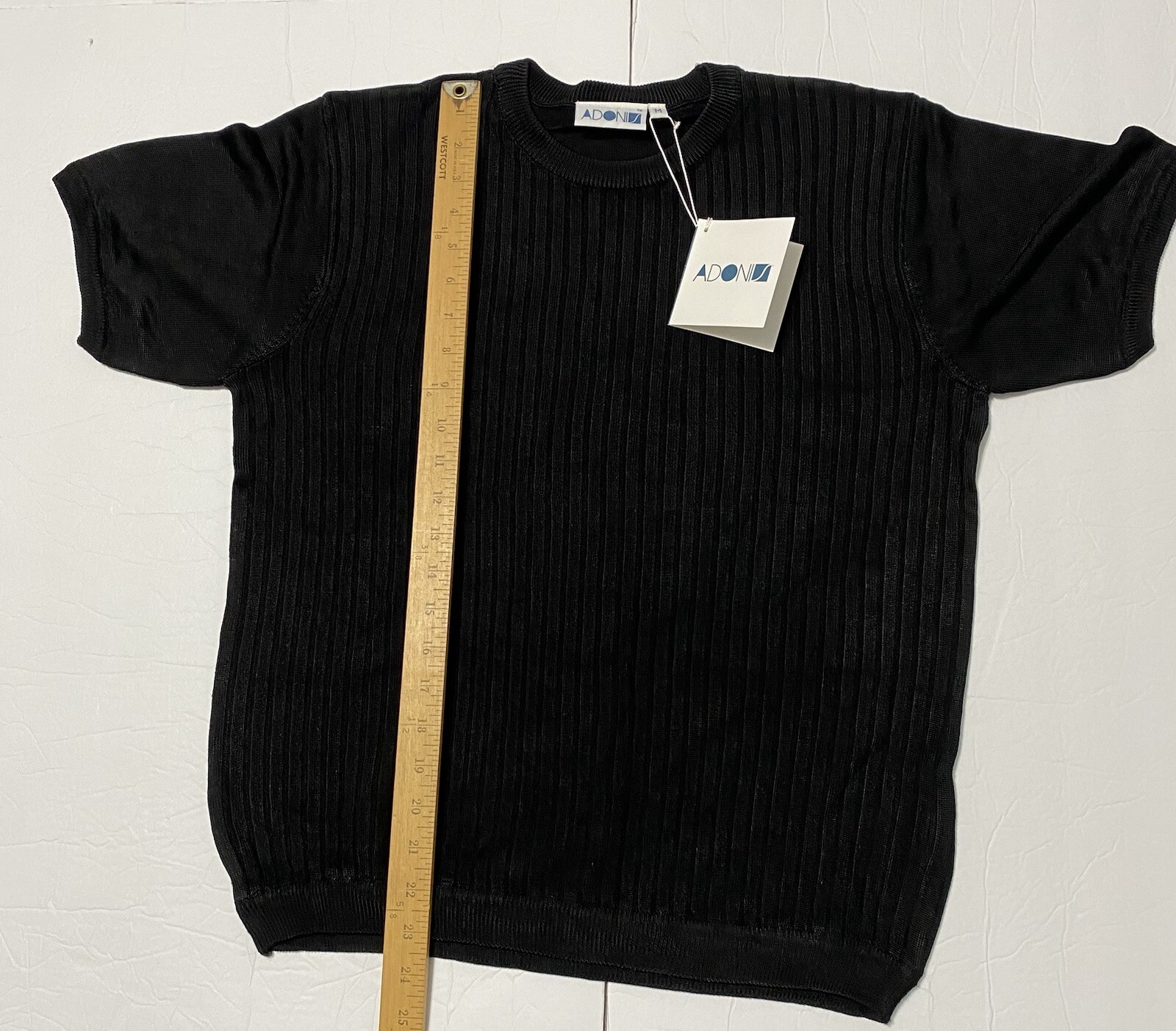 Y2K Adonis 100% Rayon Black Medium Stretch Heavy Adult Shirt SEE MEASUREMENTS gallery