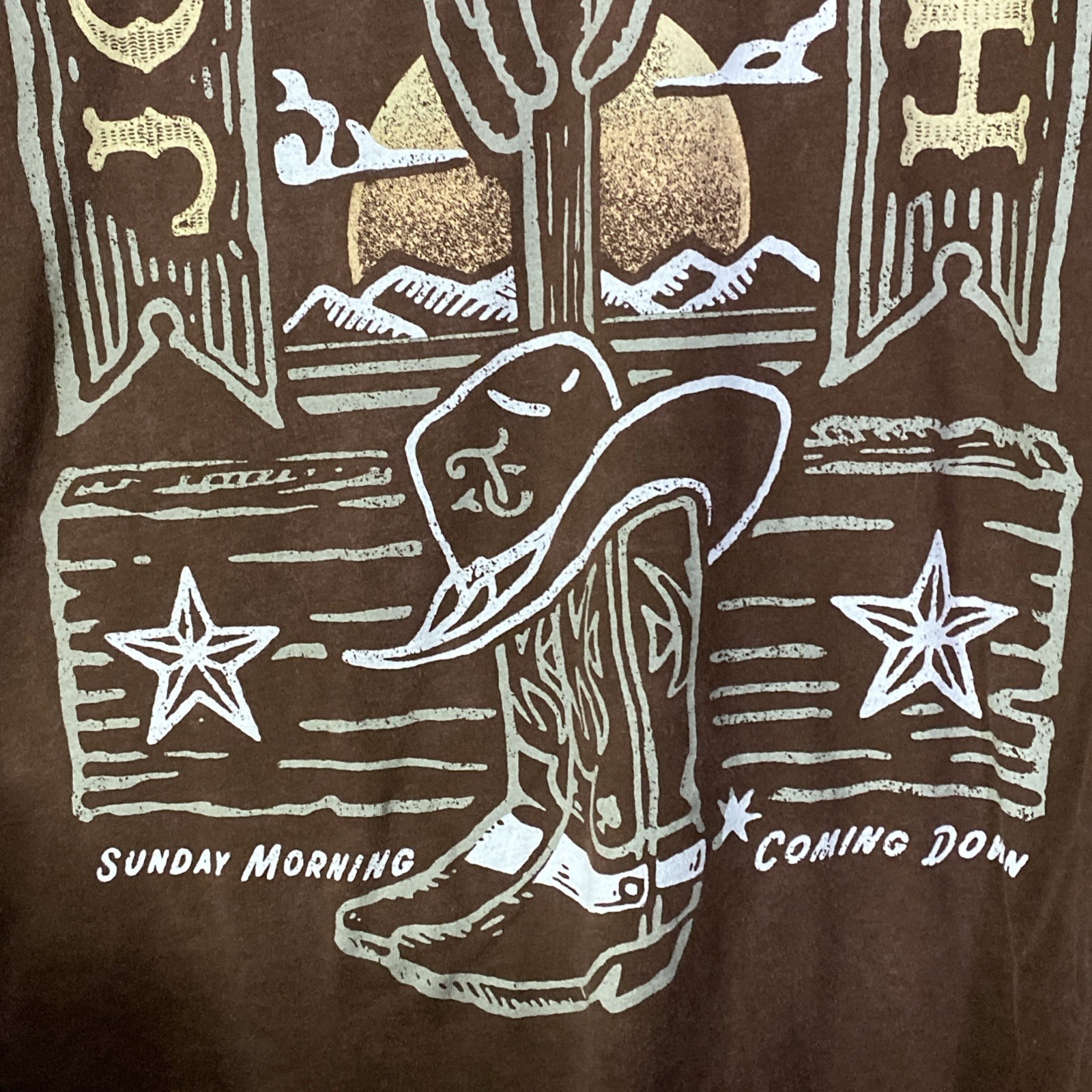 Johnny Cash On Tour T-Shirt L Brown Graphic Tee I’ve Been Everywhere Music 24x29 gallery