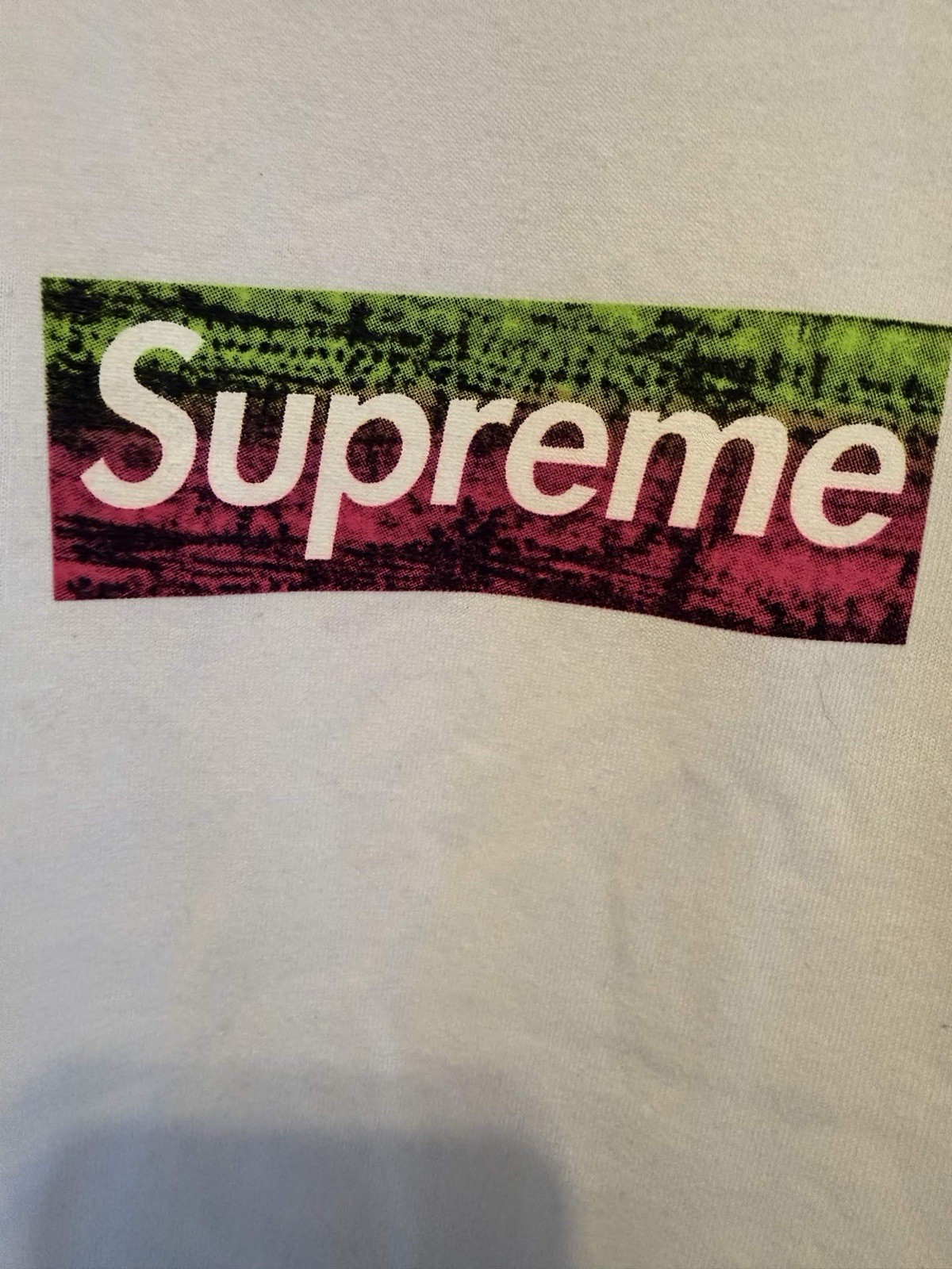 Supreme Box Logo White Graphic Print Crew Neck Short Sleeve T-Shirt Men XL gallery