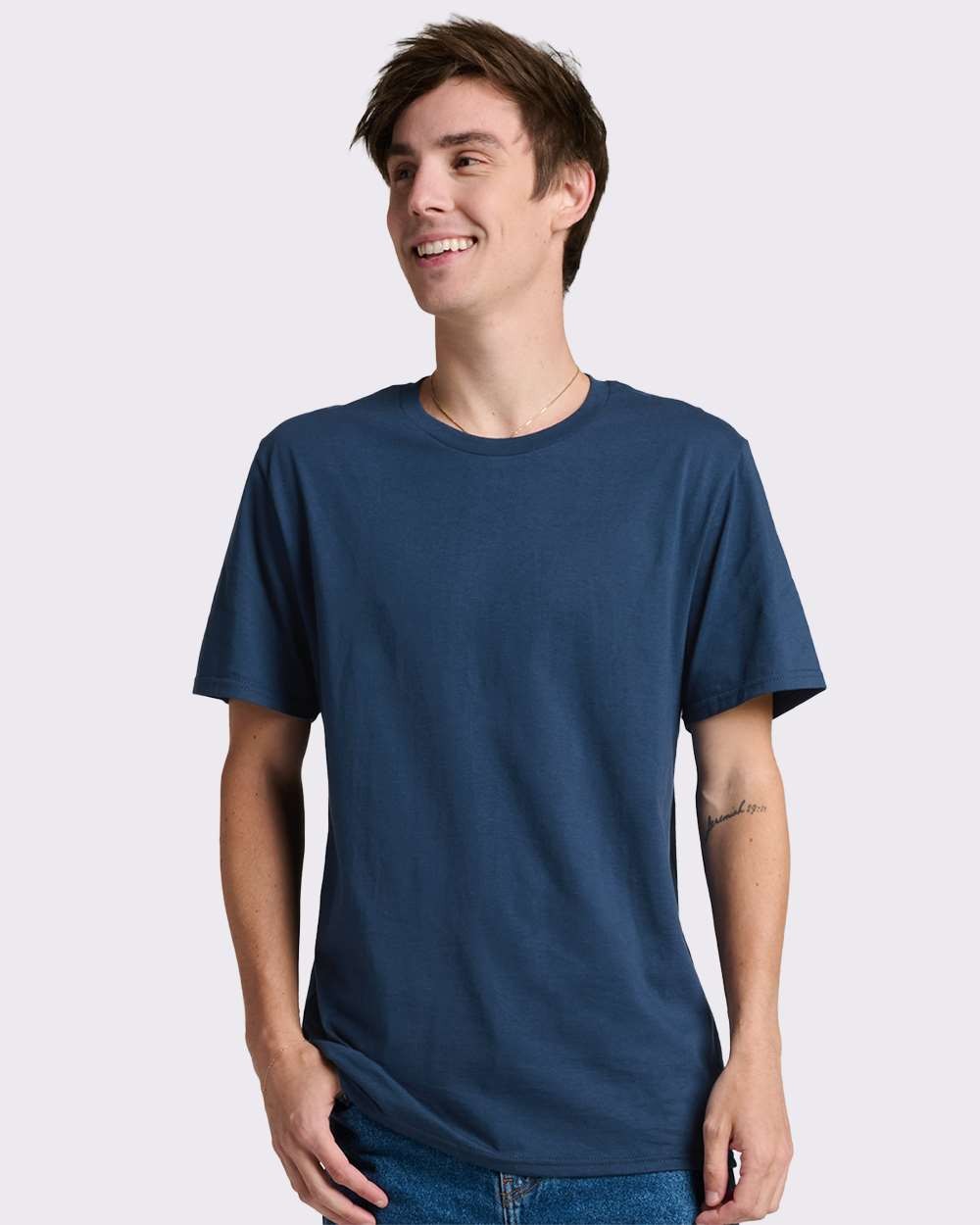 🔥 JERZEES Premium Short Sleeve Cotton Pre-shrunk T-shirt 570MR Washed Navy 2XL gallery