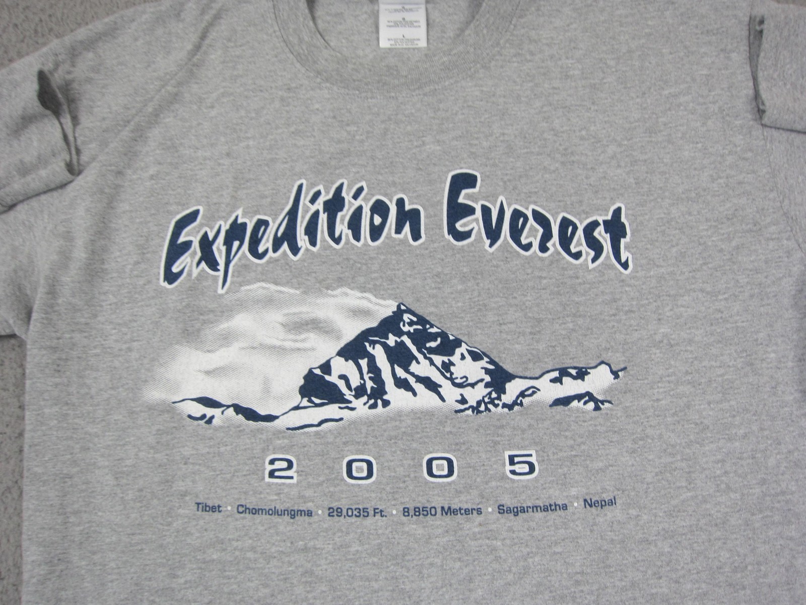 Vintage Mt Everest Shirt Mens Large L Gray Mountain Outdoor Expedition 2005 gallery