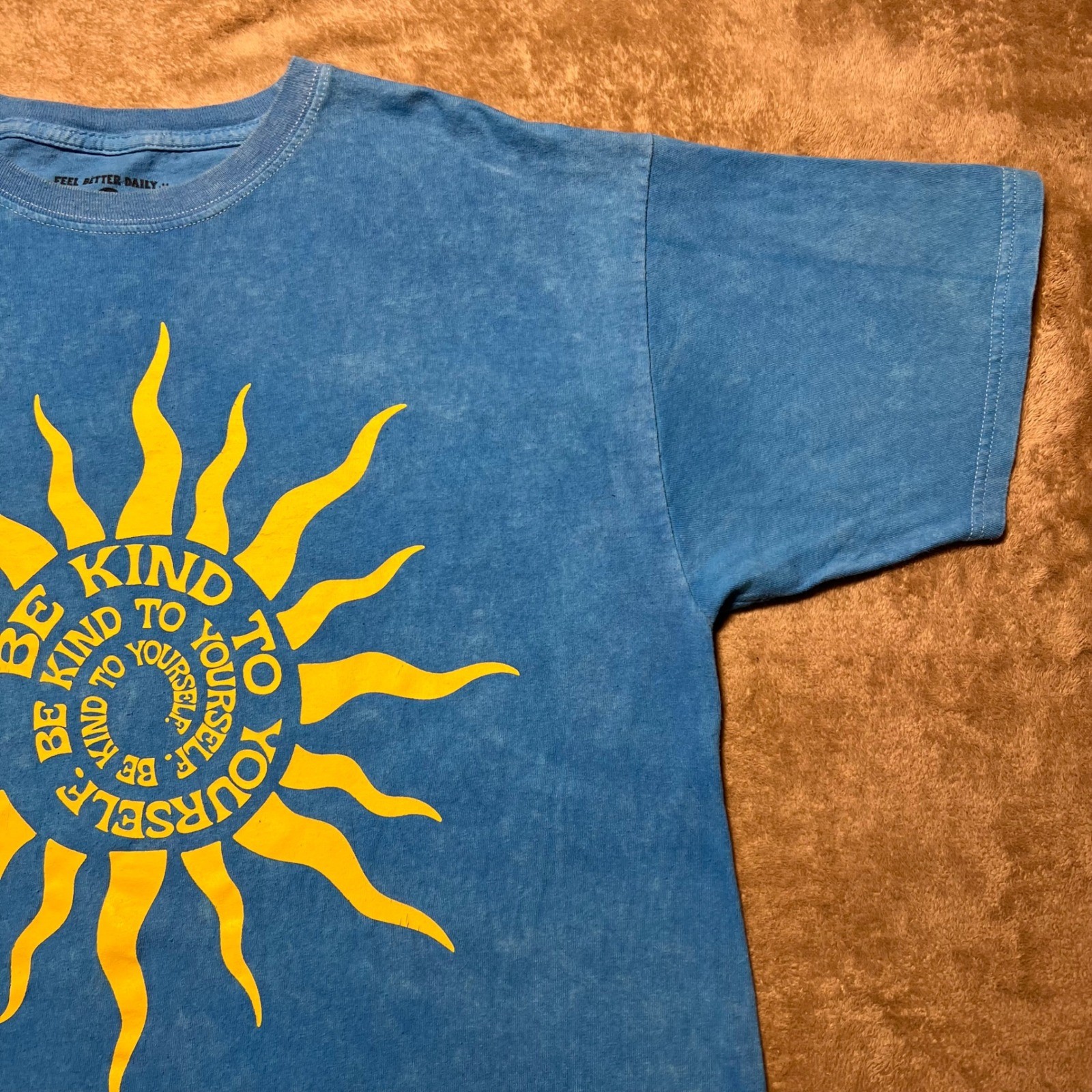 Feel Better Daily Mens Blue Mineral Wash Be Kind To Yourself Sun Graphic Large gallery