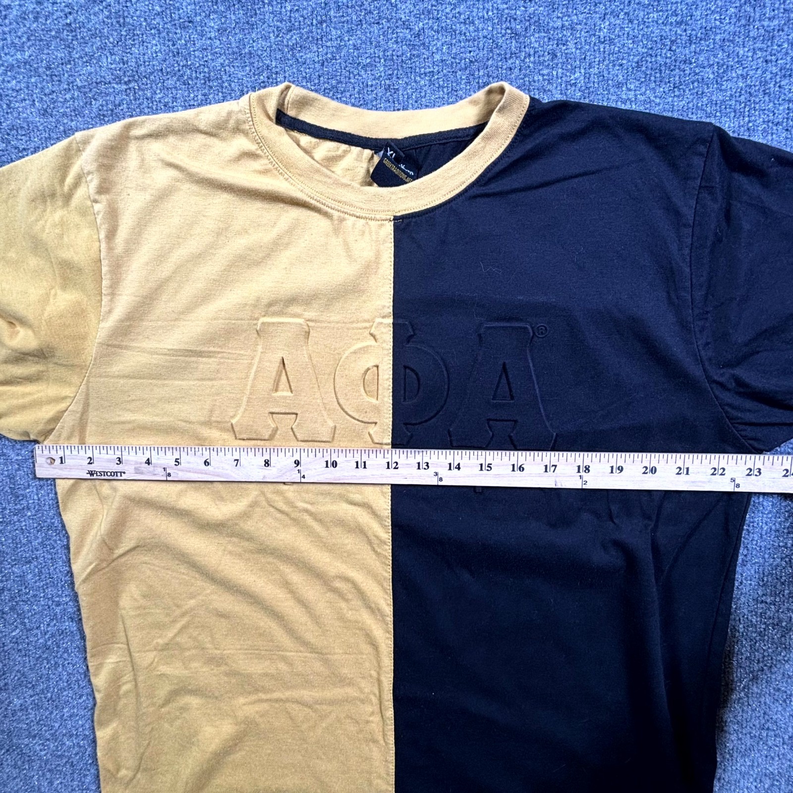 Greek Traditions Alpha Phi Alpha Fraternity T-Shirt Mens XL Black Gold Embossed gallery