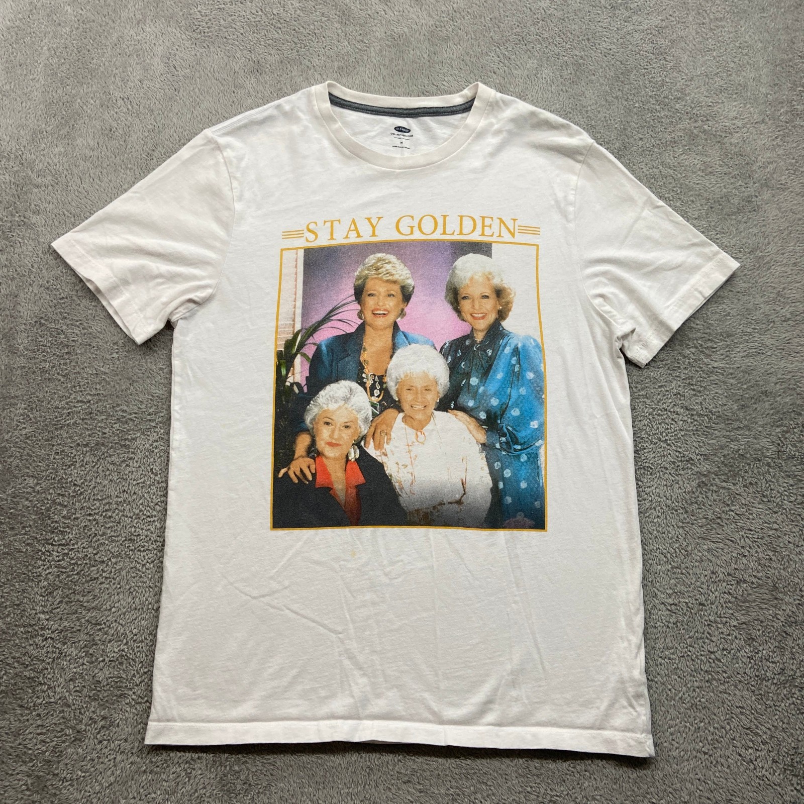 Old Navy The Golden Girls T Shirt “Stay Golden” Size Medium Off White Tv Funny gallery