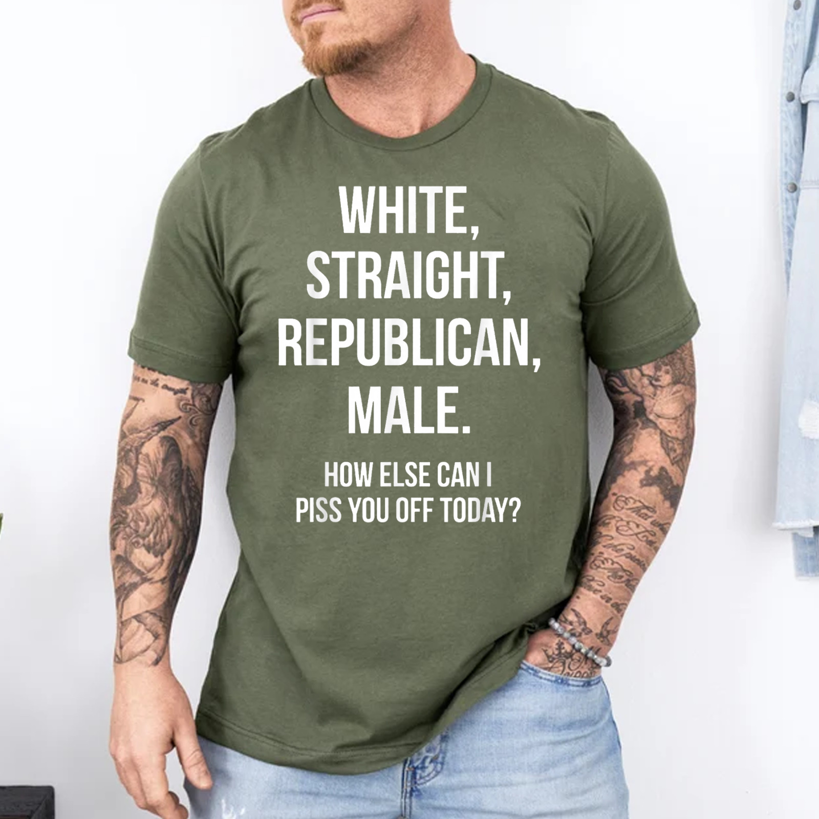 White, Straight, Republican, Male - Funny Republican T-Shirt T-Shirt gallery