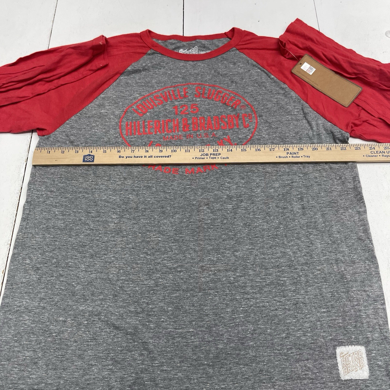 Retro Brand Gray & Red Louisville Slugger Hillerich & Bradsby Co T Shirt Mens XL gallery