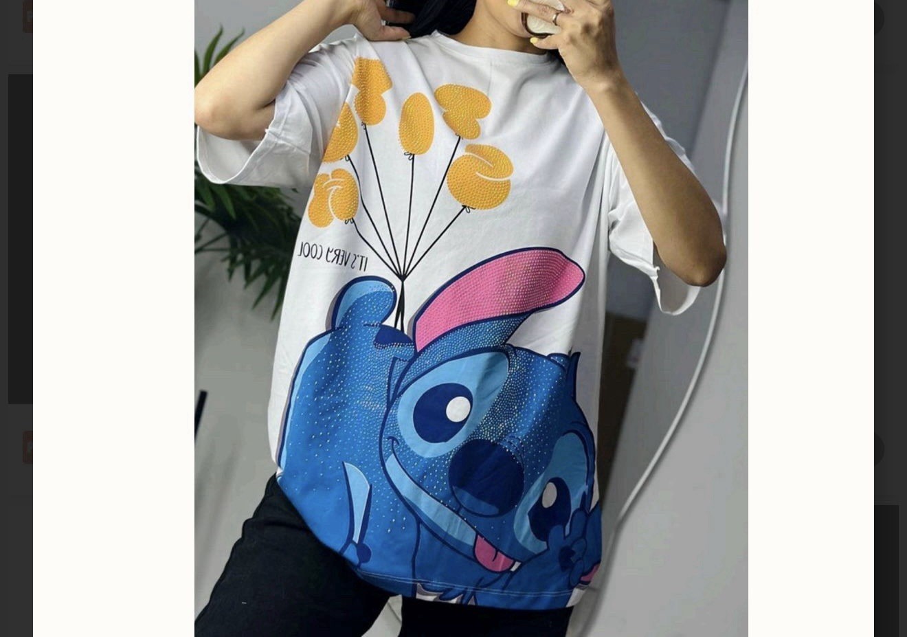 Stitch Graphic Print White Crew Neck Short Sleeve T-Shirt One Size gallery