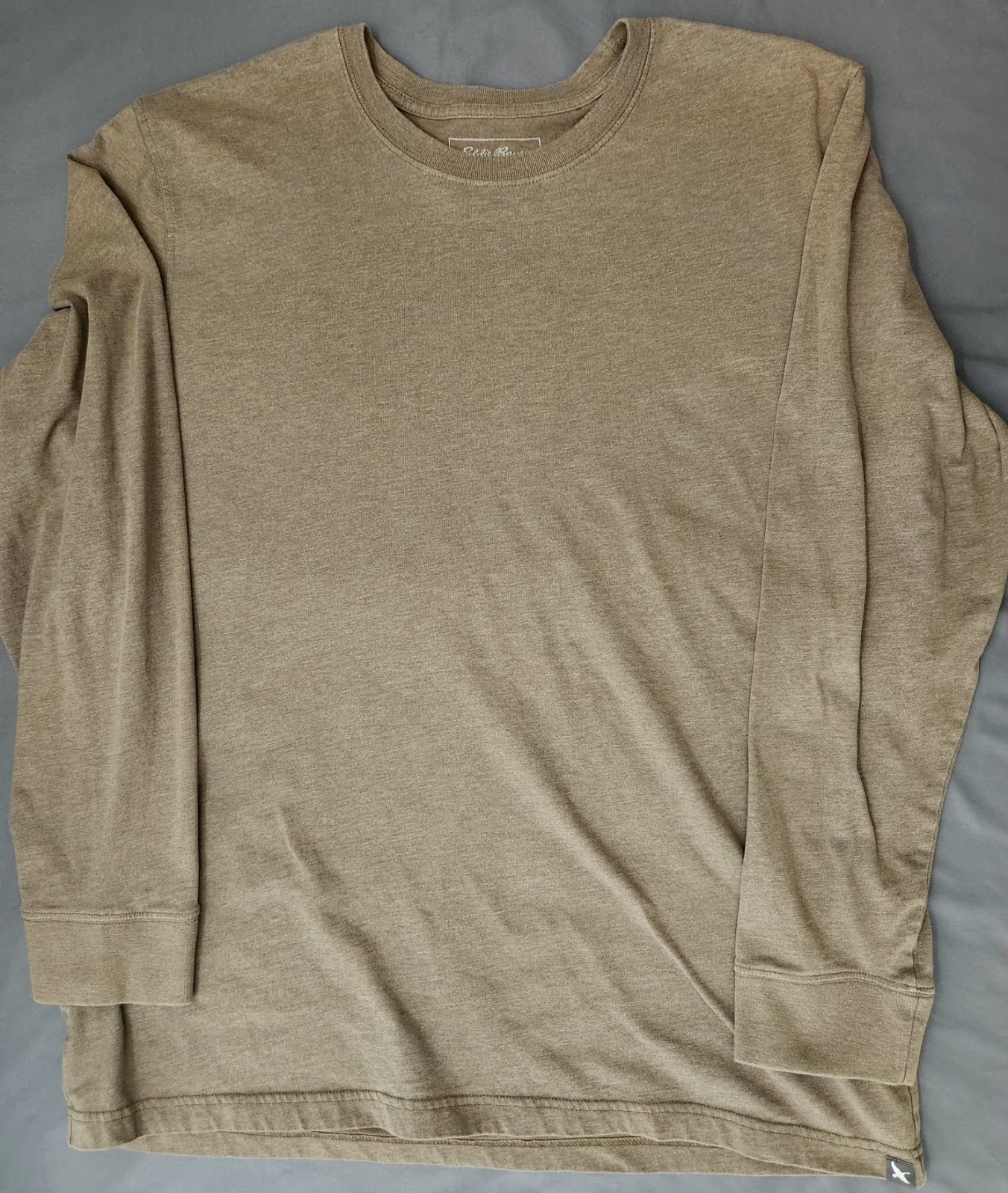 Size XLT EDDIE BAUER LEGENDWASH Brown Mens Long Sleeve Pullover Crew Shirt