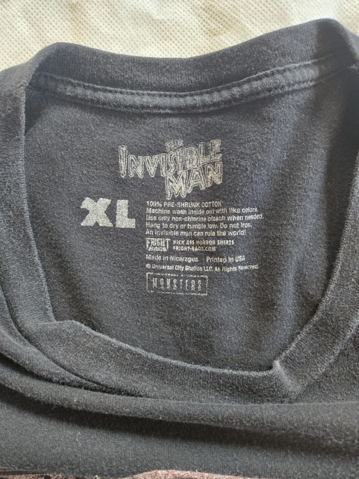 Fright Rags Invisible Man T-Shirt Size XL Pet And Smoke Free Home gallery