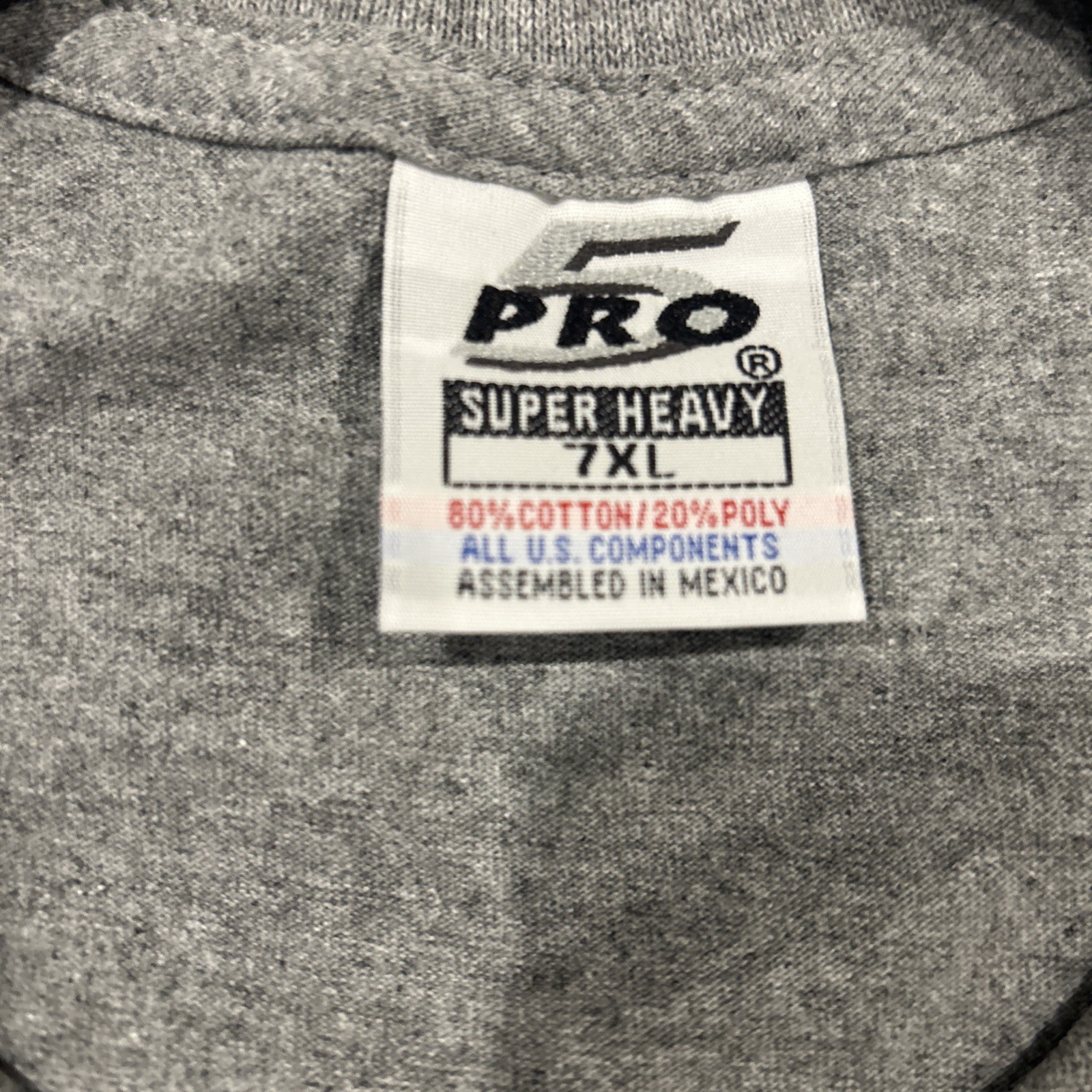 1 PRO5 SUPER HEAVY WEIGHT SHORT SLEEVE T-SHIRT GRAY GREY 7XL 1PC (10002) gallery