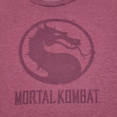 Mortal Kombat Klassic Short Sleeve Shirt Mens 2XL Red Cotton Dragon Logo Graphic