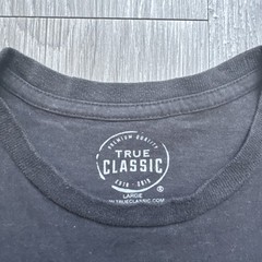 True Classic Men’s Gray Solid Knit Cotton/Poly Crew Neck Short Sleeve L Tee