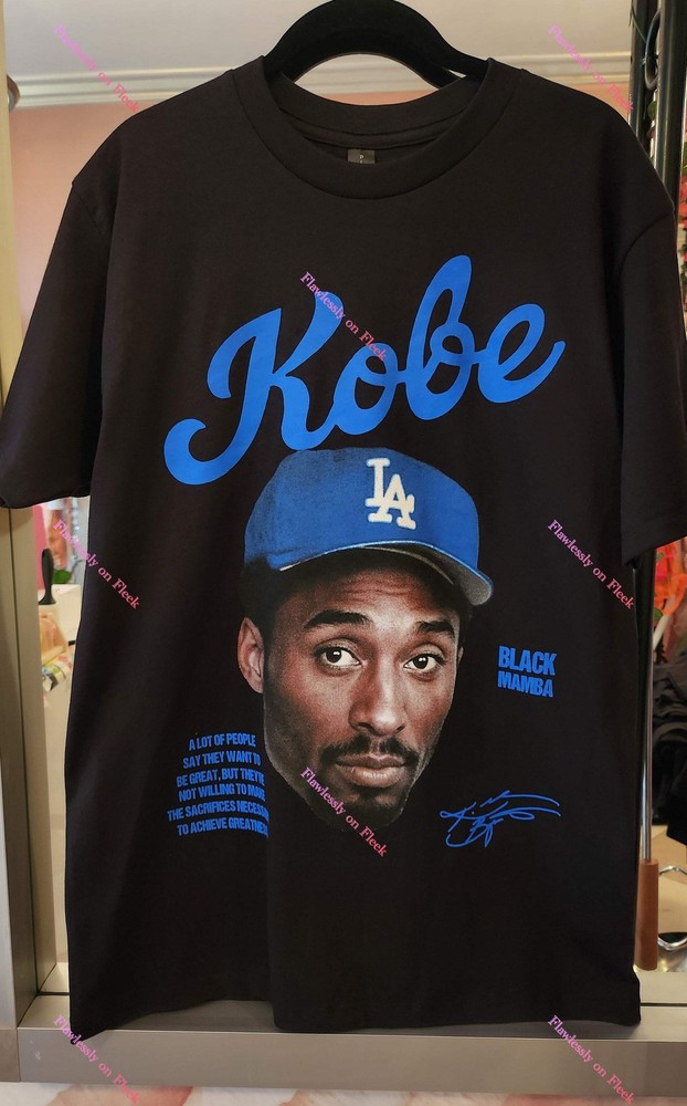 Kobe Blue Dodgers Hat Graphic T-Shirt