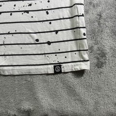 SWITCH Remarkable Striped Splatter Print T-Shirt Mens Large