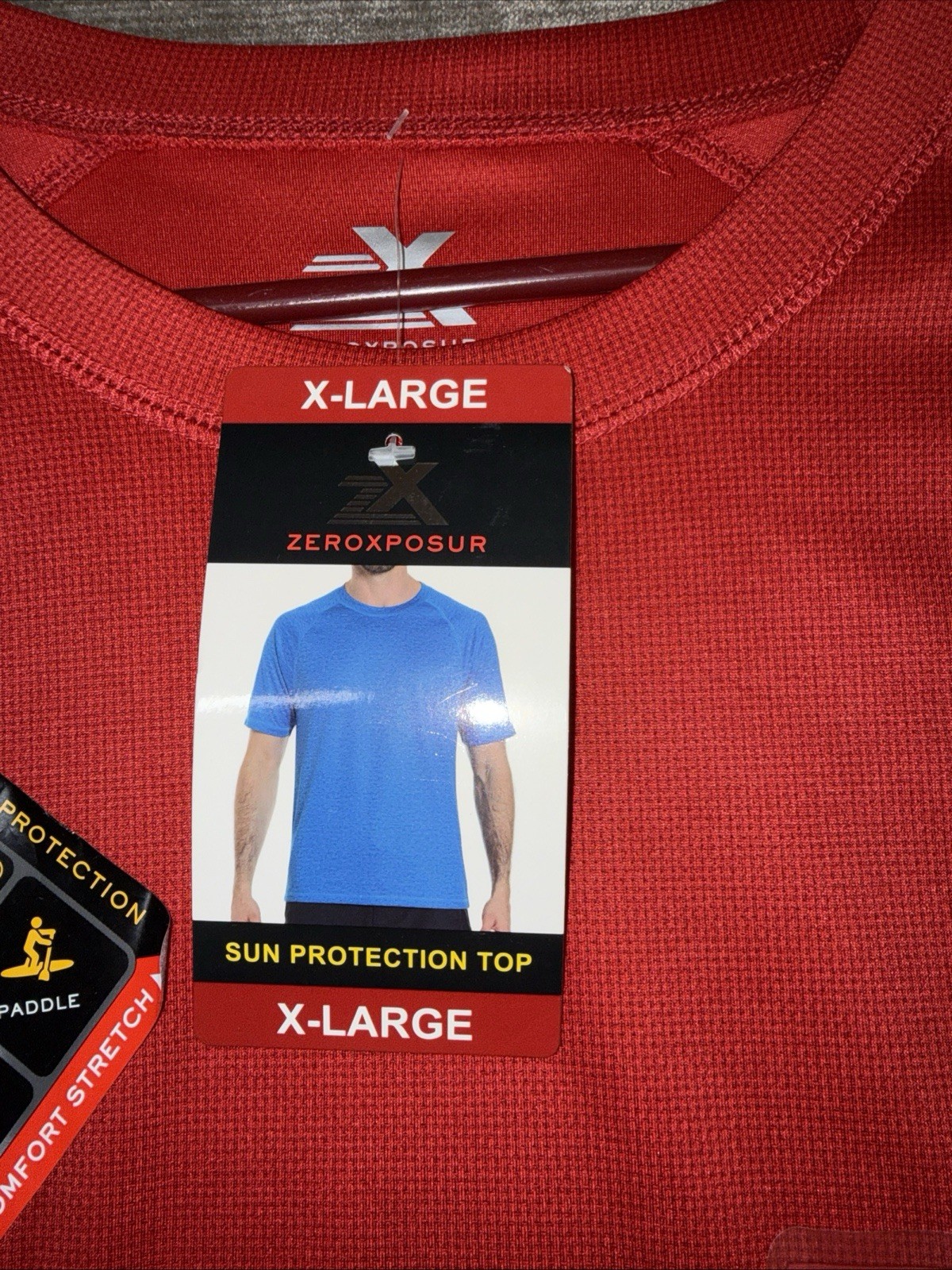 NWT ZeroXposur Sun Protection Quick Dry UPF 50 Short Sleeve T-Shirt Men XL Red gallery