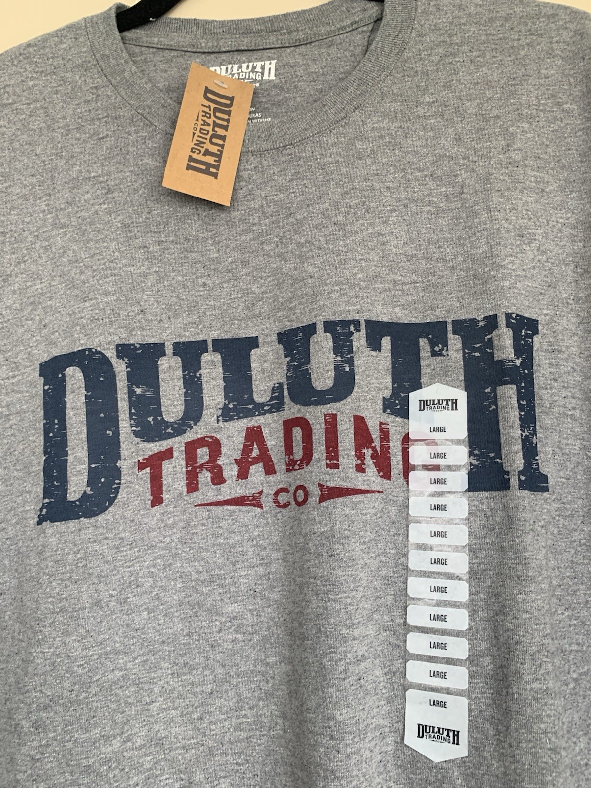 Duluth Trading Co Longtail T Gray Logo Word Spellout Cotton T- Shirt Men's L gallery
