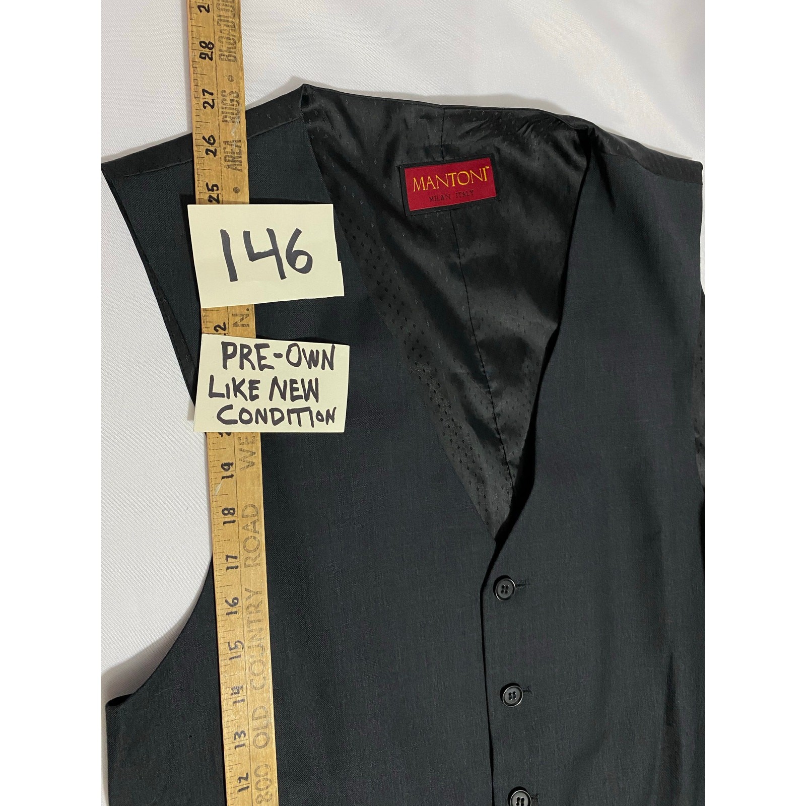 Mantoni Black Vest Size XXL 100% Cotton 2-Button Style gallery