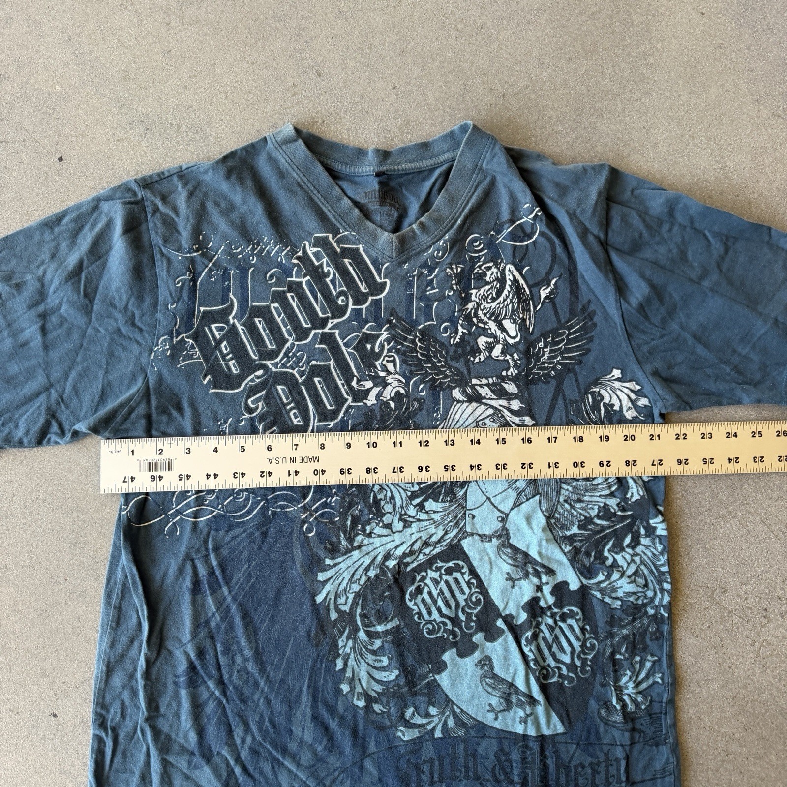 Vintage Y2K SouthPole Shirt Mens Large Blue Grunge AOP Streetwear Grunge Punk gallery