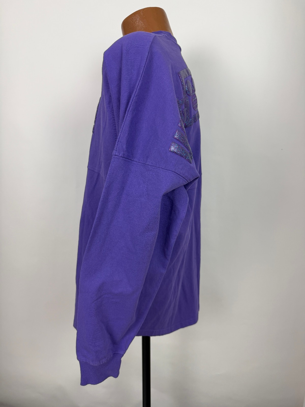 Walt Disney World Spirit Jersey Large Minimalist Mickey Glitter Spellout Purple gallery