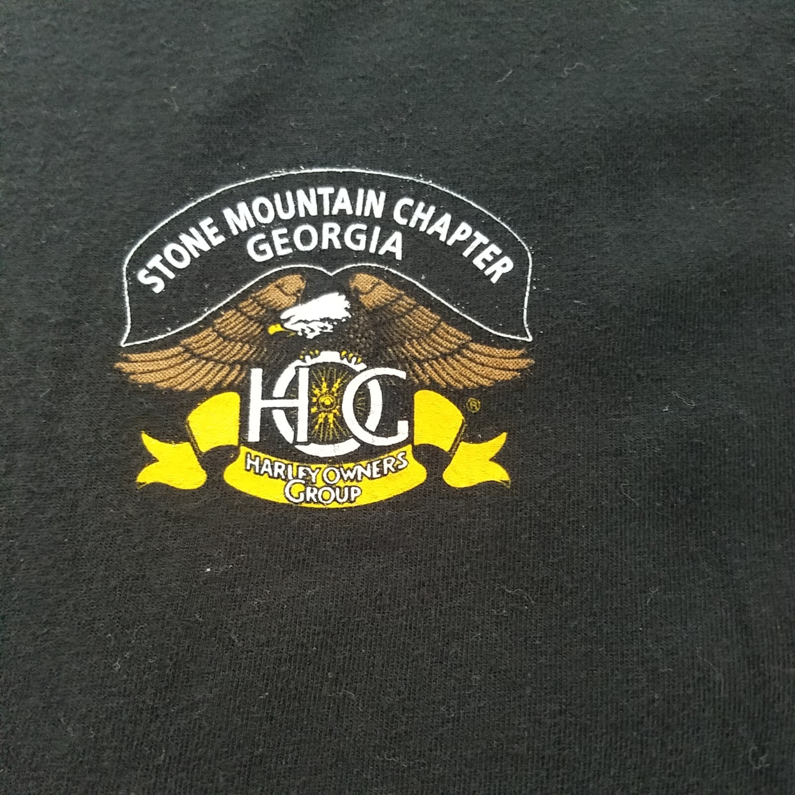 Mens Harley Davidson Graphic T Shirt Black Stone Mt HOG Eagle-See Measurements gallery