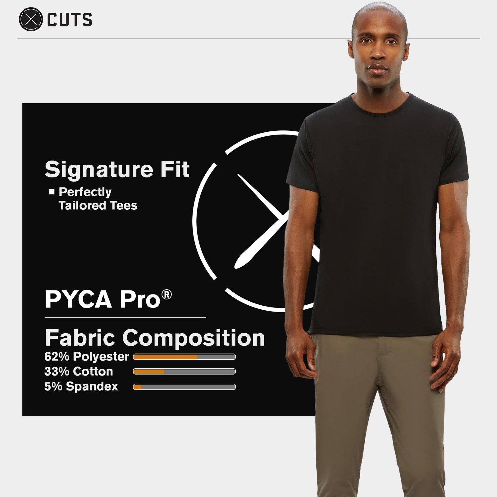 Cuts Clothing Men's Premium AO Crew Neck Casual Short Sleeve T-Shirt | Classic gallery