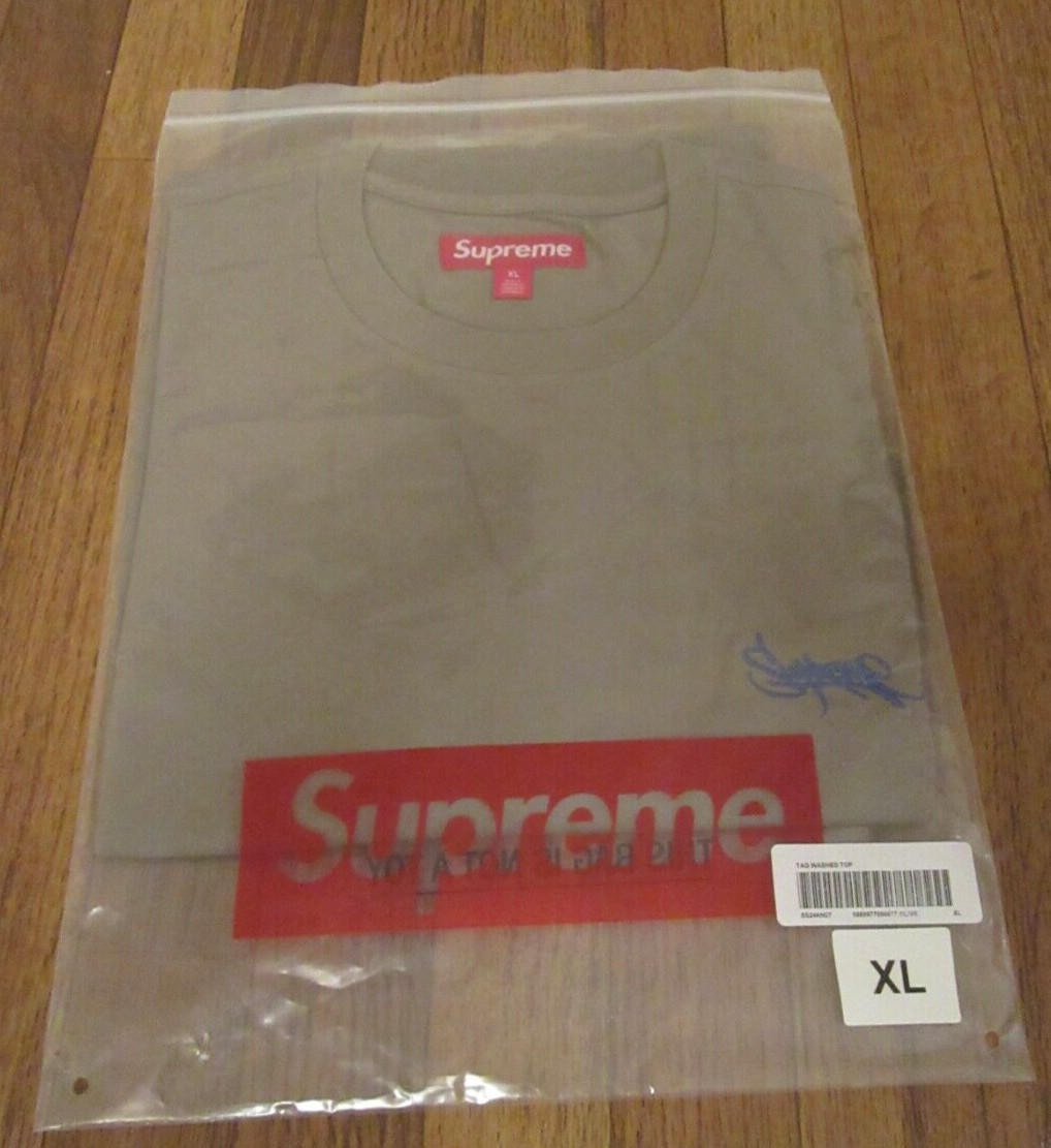 Supreme Washed Tag S/S Top Size XL Olive SS24 Supreme New York 2024 Brand New gallery