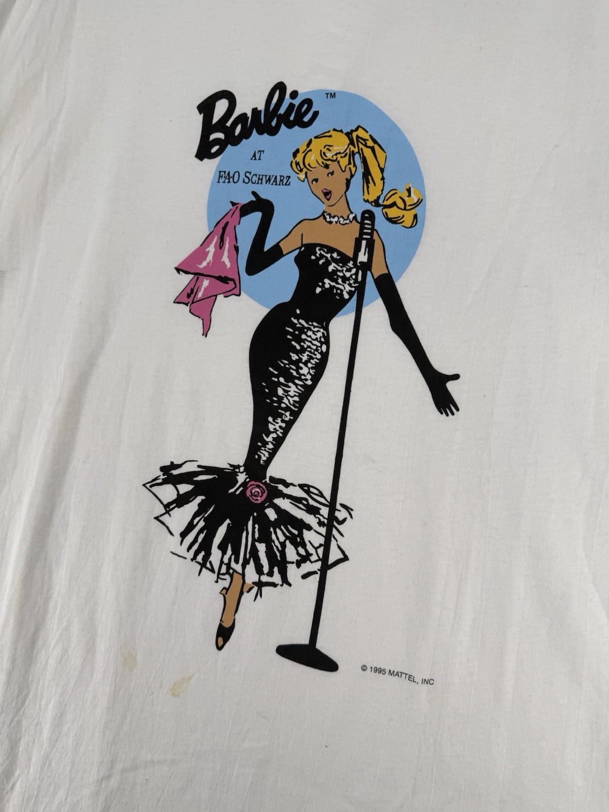 Vintage 1995 Barbie T-Shirt One Size Fits All Mattel Single Stitch White (read) gallery