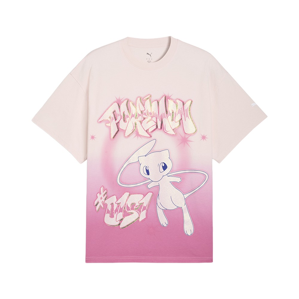 PUMA X Pokémon Hoops Shiny Mew Graphic Crew Neck Short Sleeve T-Shirt Mens Size gallery