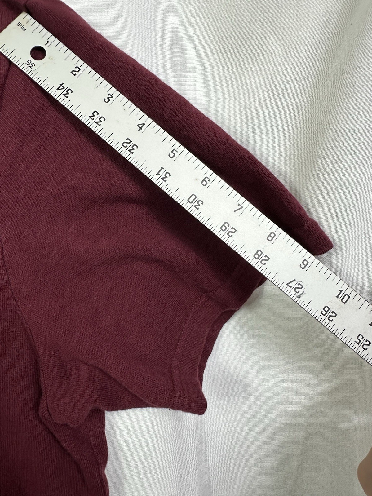 True Religion Mens 2XL Henley Shirt Burgundy Slub Knit Horseshoe Logo Maroon XXL gallery