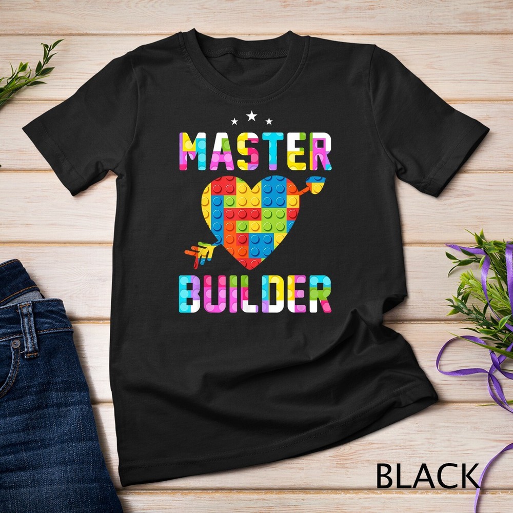 Cool Master Builder Funny Building Blocks Gift T-Shirt Unisex T-shirt