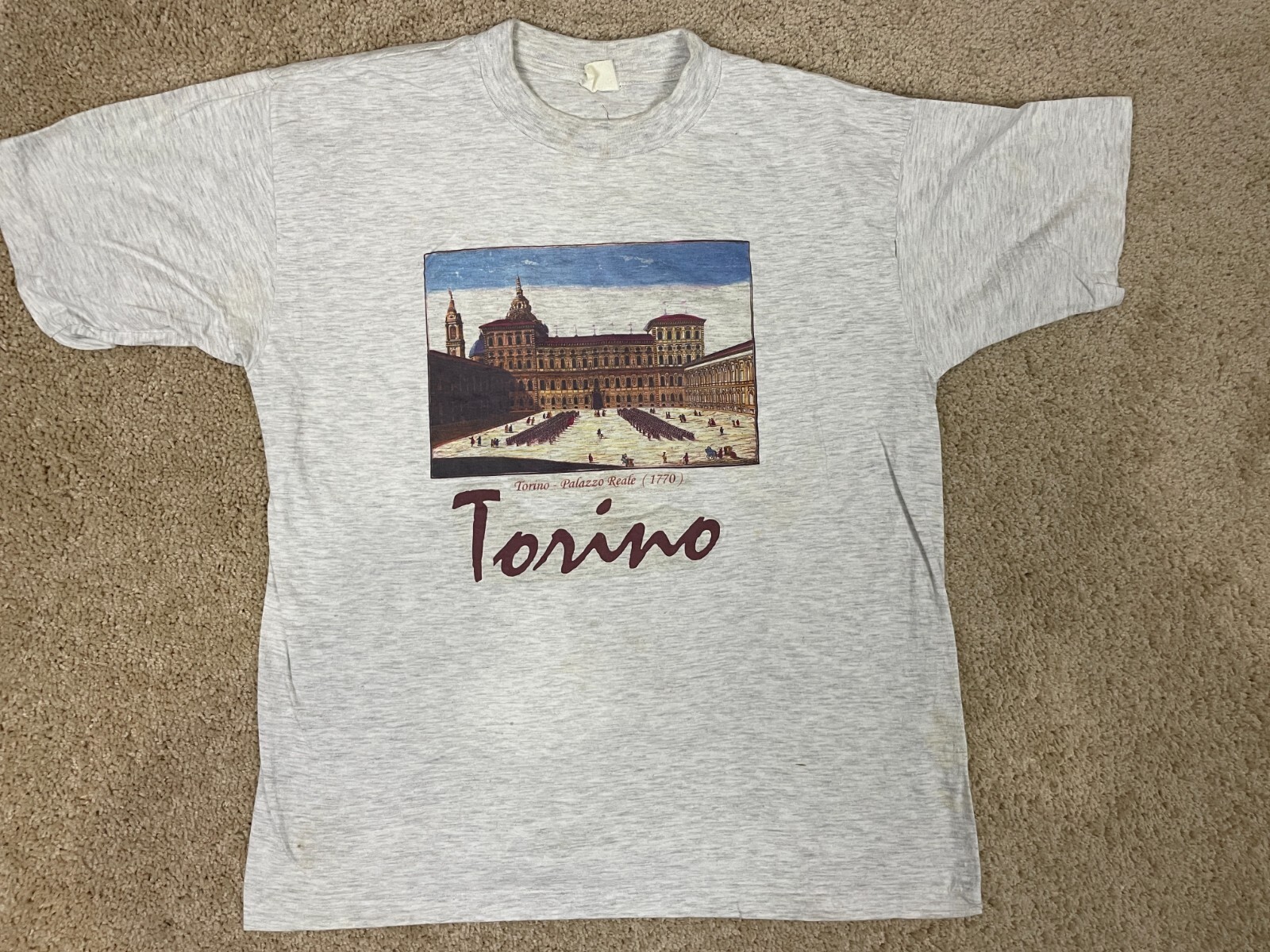 1770 Torino Palazzo Reale T-Shirt Mens Size 40 Regular Fit Single Stitch Gray gallery
