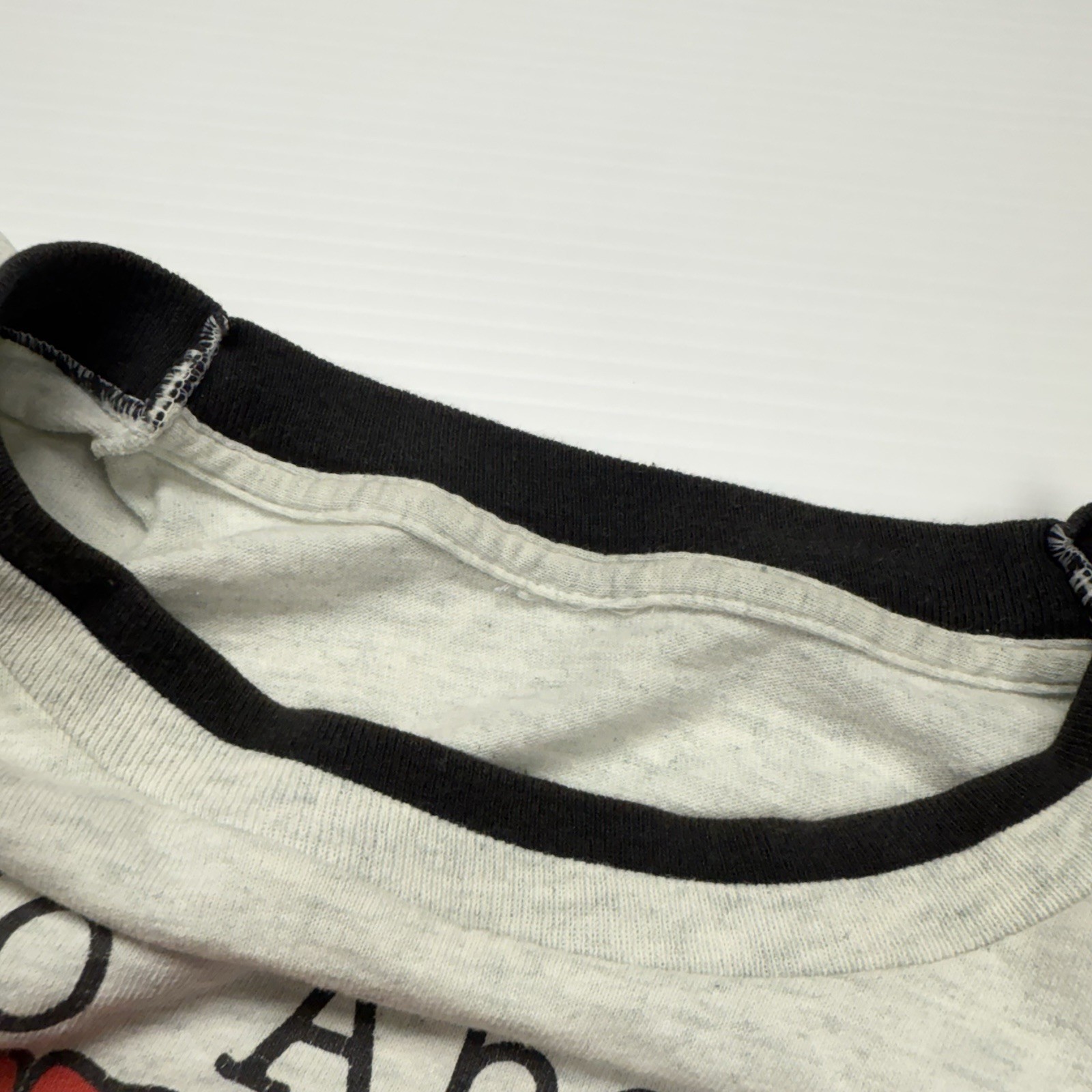 Vtg Funny Mens Shirt L 1992 Check my ID Age Joke Double Neck Gray Graphic USA gallery
