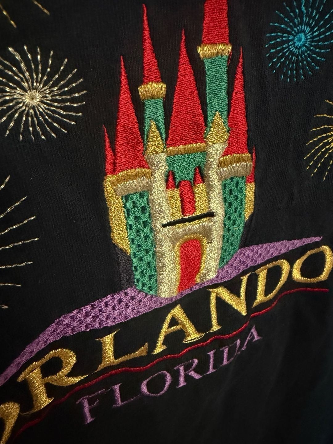 Vintage Orlando Florida Embroidered Castle Fireworks T-Shirt XL T-Shirt gallery