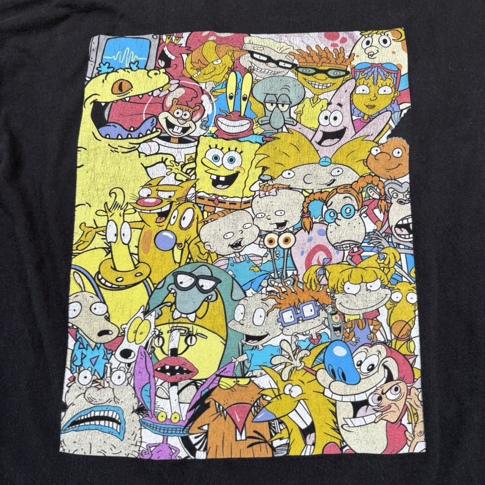 Nickelodeon T-Shirt Mens Size Large-XL* See Measurement* SpongeBob Rugrats Black gallery