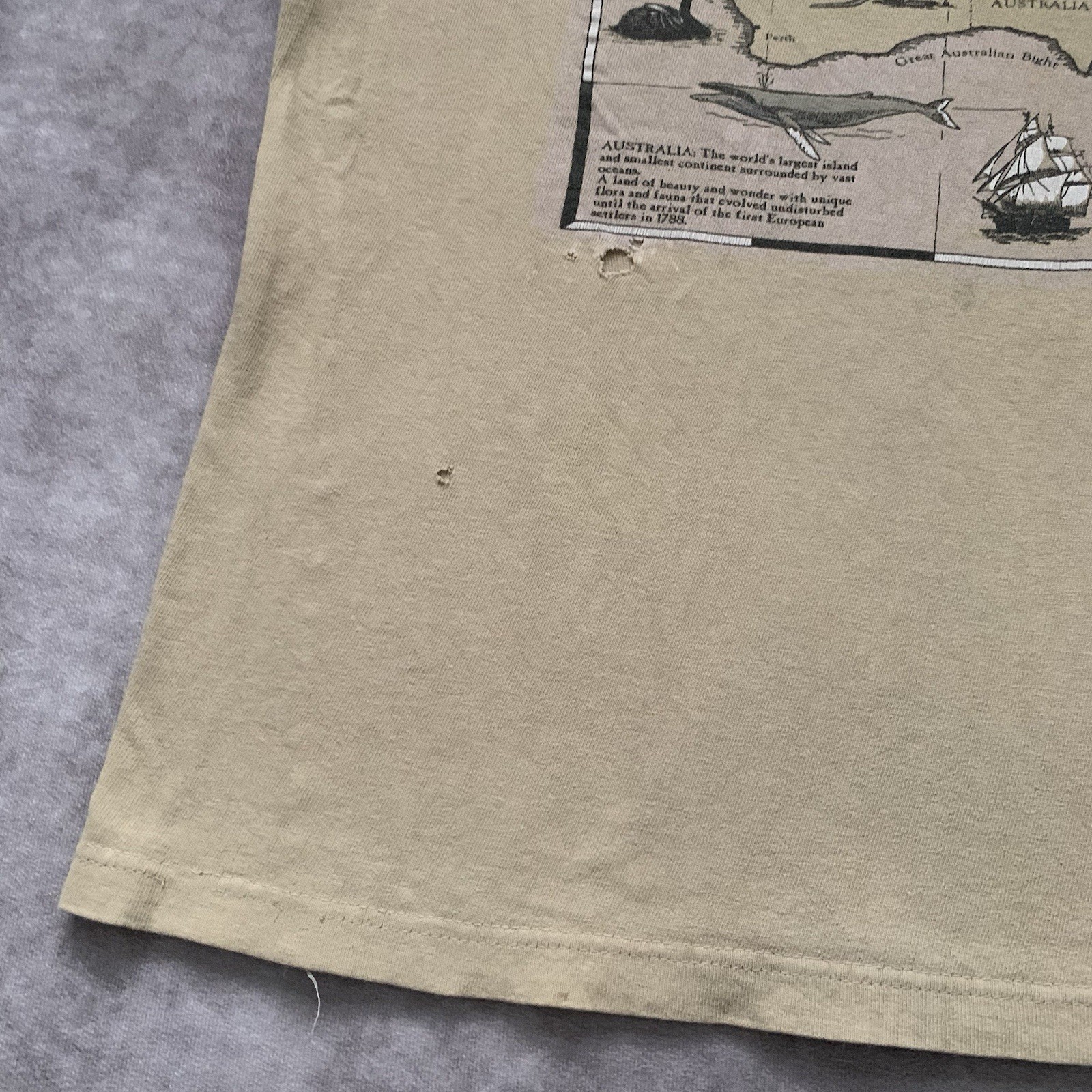 Vintage 90s Australia Map Shirt Size L Graphic Nature Ocean Koala gallery