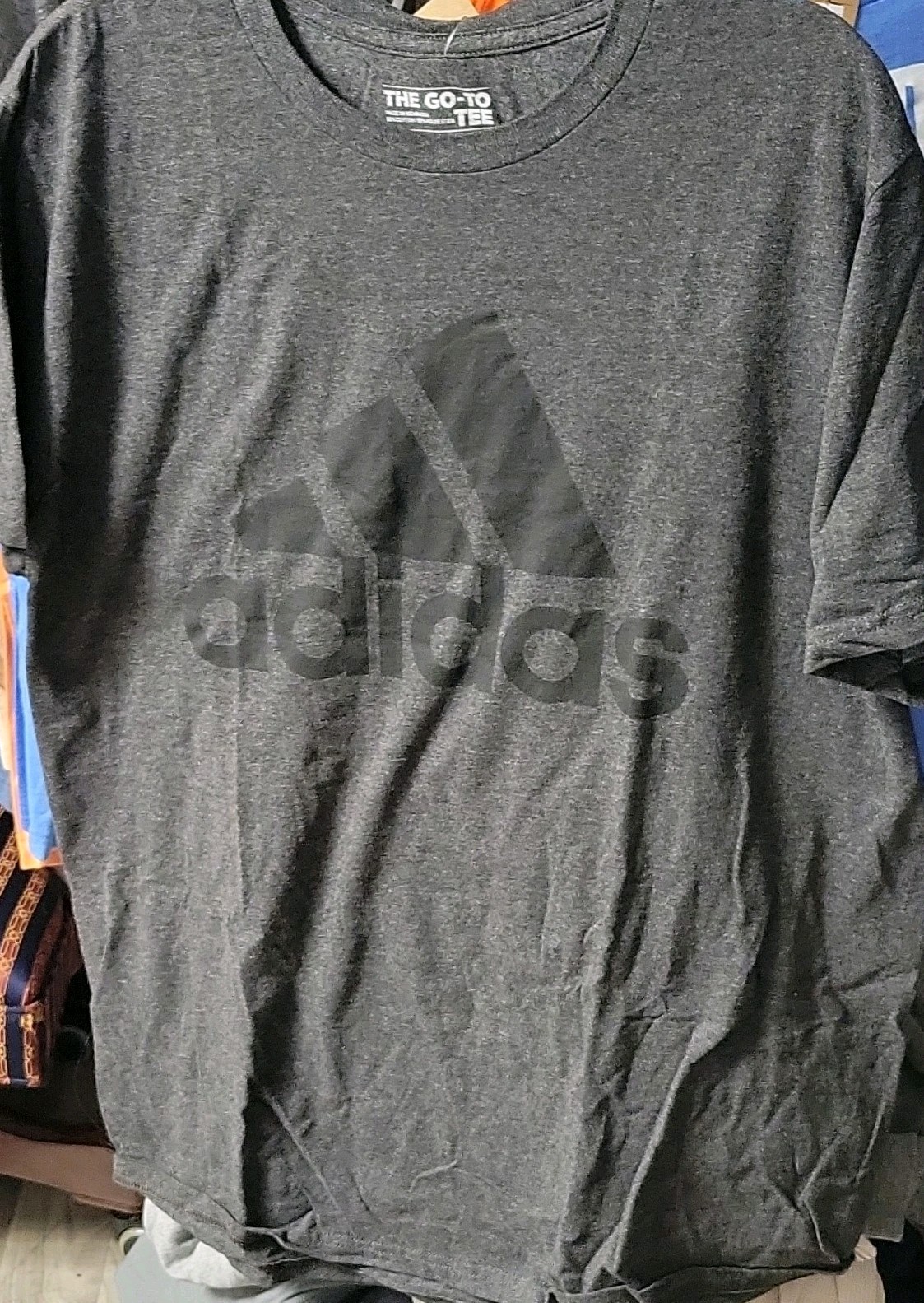 adidas Go-To Tee Men's L Gray Graphic Logo Print Short Sleeve Crew Neck T-Shirt gallery