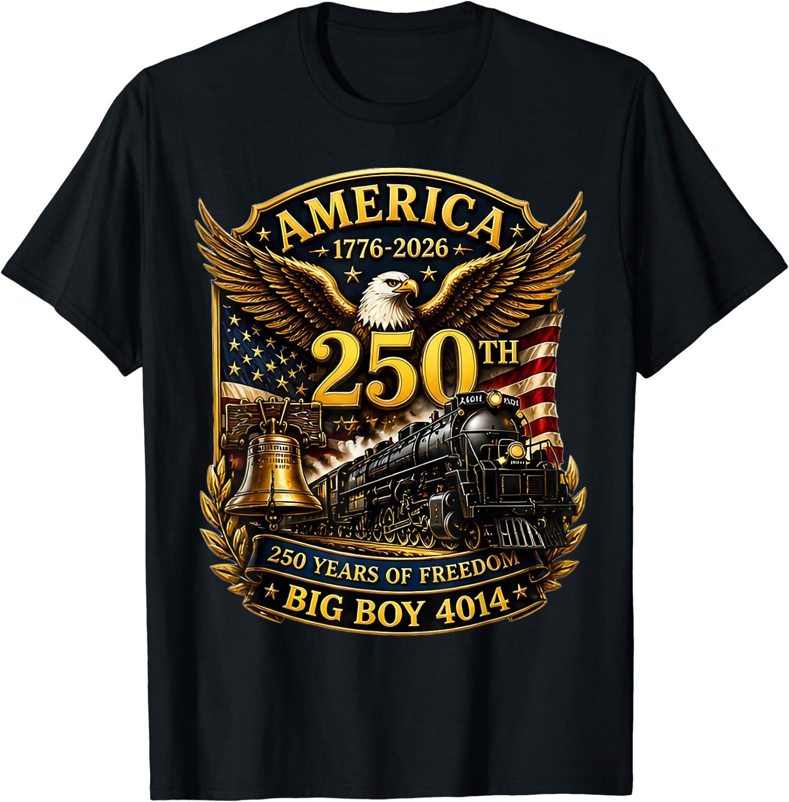 Big Boy 4014 Train USA 250th Anniversary Patriotic American T-Shirt gallery
