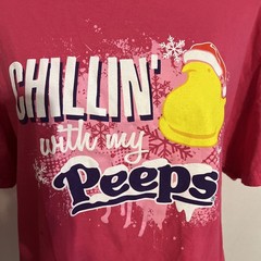 Chillin With My Peeps Candy Winter Funny Unisex T-Shirt XL Vintage RARE Easter