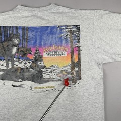 Vintage Jack Daniel’s Wildlife Series Timber Wolf T Shirt Gray Single Stitch XL