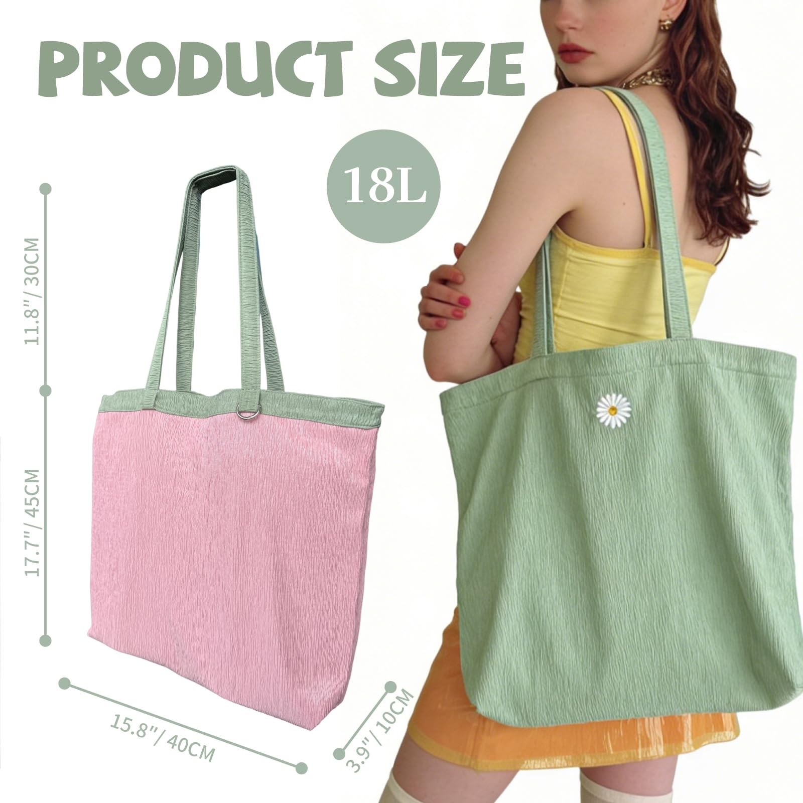 Pool Bag for Women, Soft Cute Summer Tote Bag with Shoulder Strap, Lightweigh... gallery