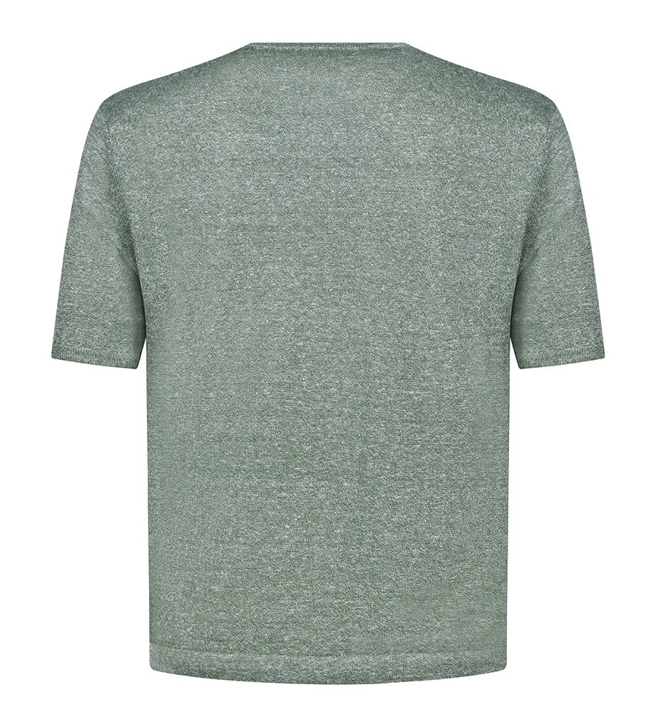 STILE LATINO t-shirt linen cotton EU 56 US 46 green melange normal fit gallery
