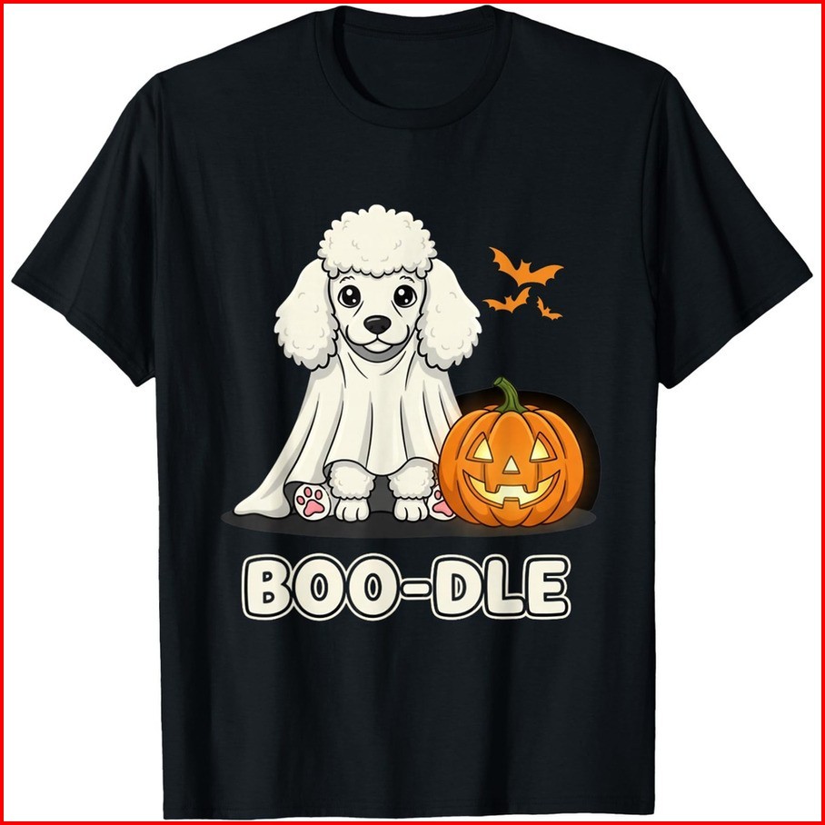 Funny Poodle Halloween Ghost Dog Boo Dle Pun Shirt T-Shirt