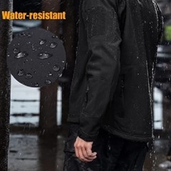 Men’s Tactical Softshell Hooded Jacket Windproof Water-Resistant Outdoor Hiking