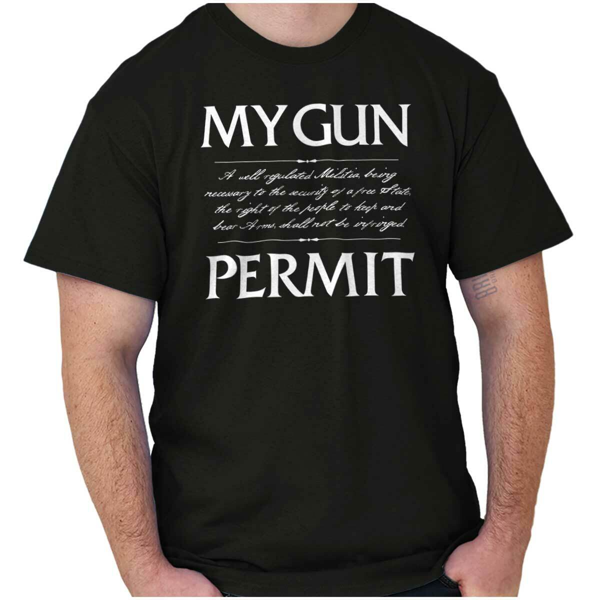 My Gun Permit 2nd Amendment Constitution 2A Womens or Mens Crewneck T Shirt Tee gallery