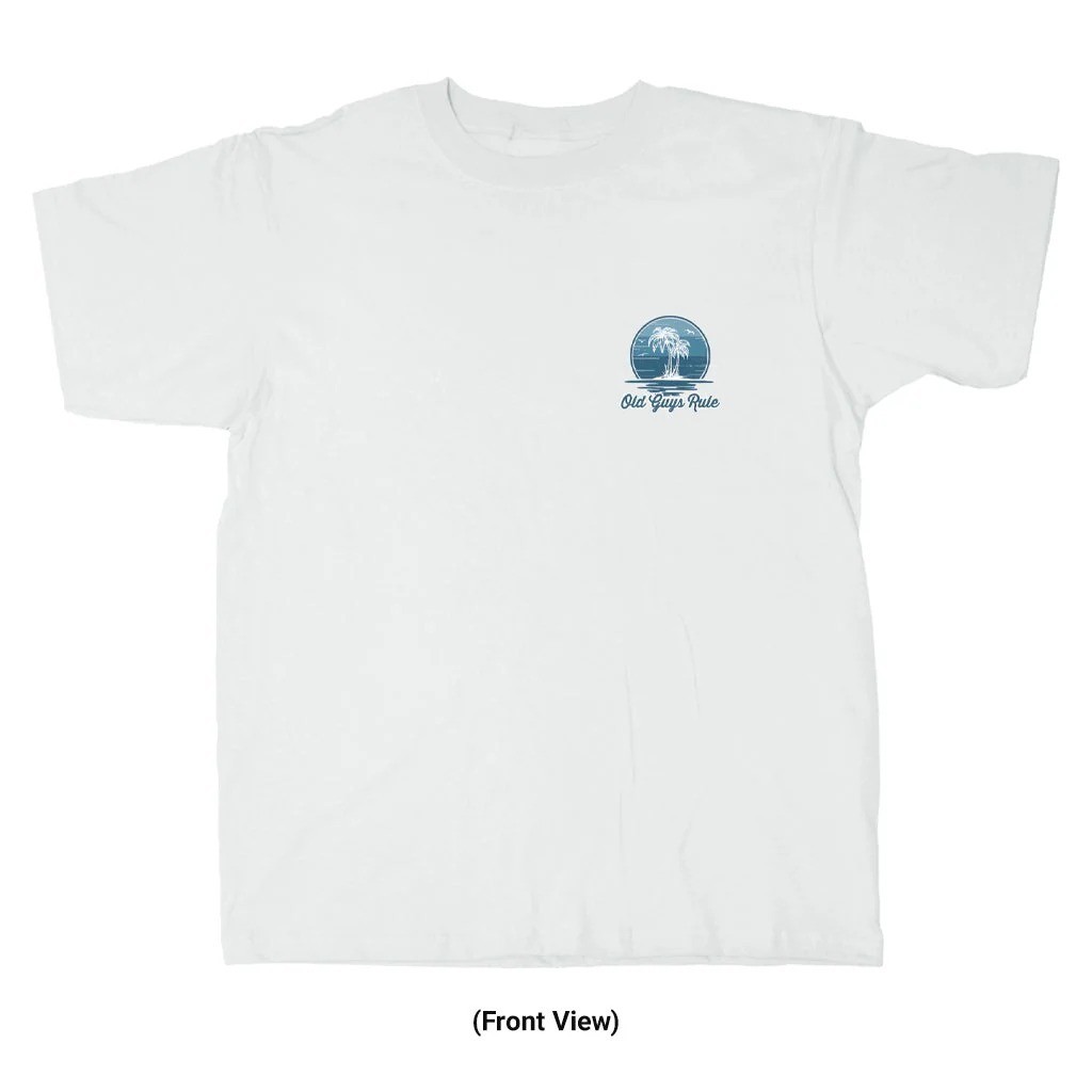 New OLD GUYS RULE T SHIRT PERMANENT VACATION, white, Palm Trees gallery