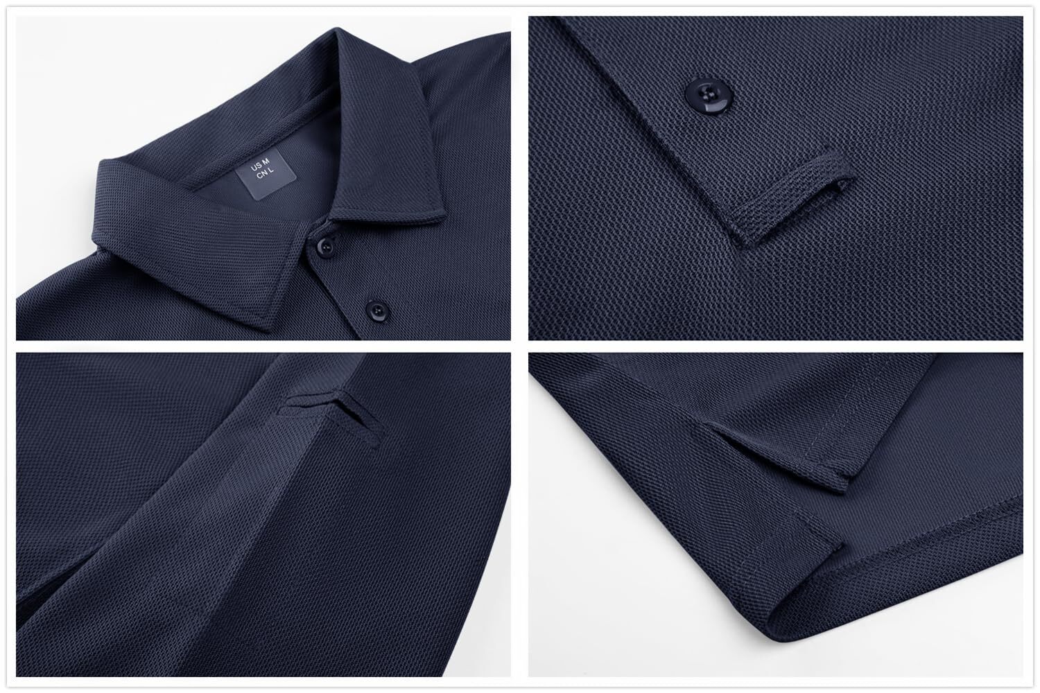 Men's Polo Shirt Quick Dry Performance Lightweight Sports Long Sleeve T-Shirts gallery