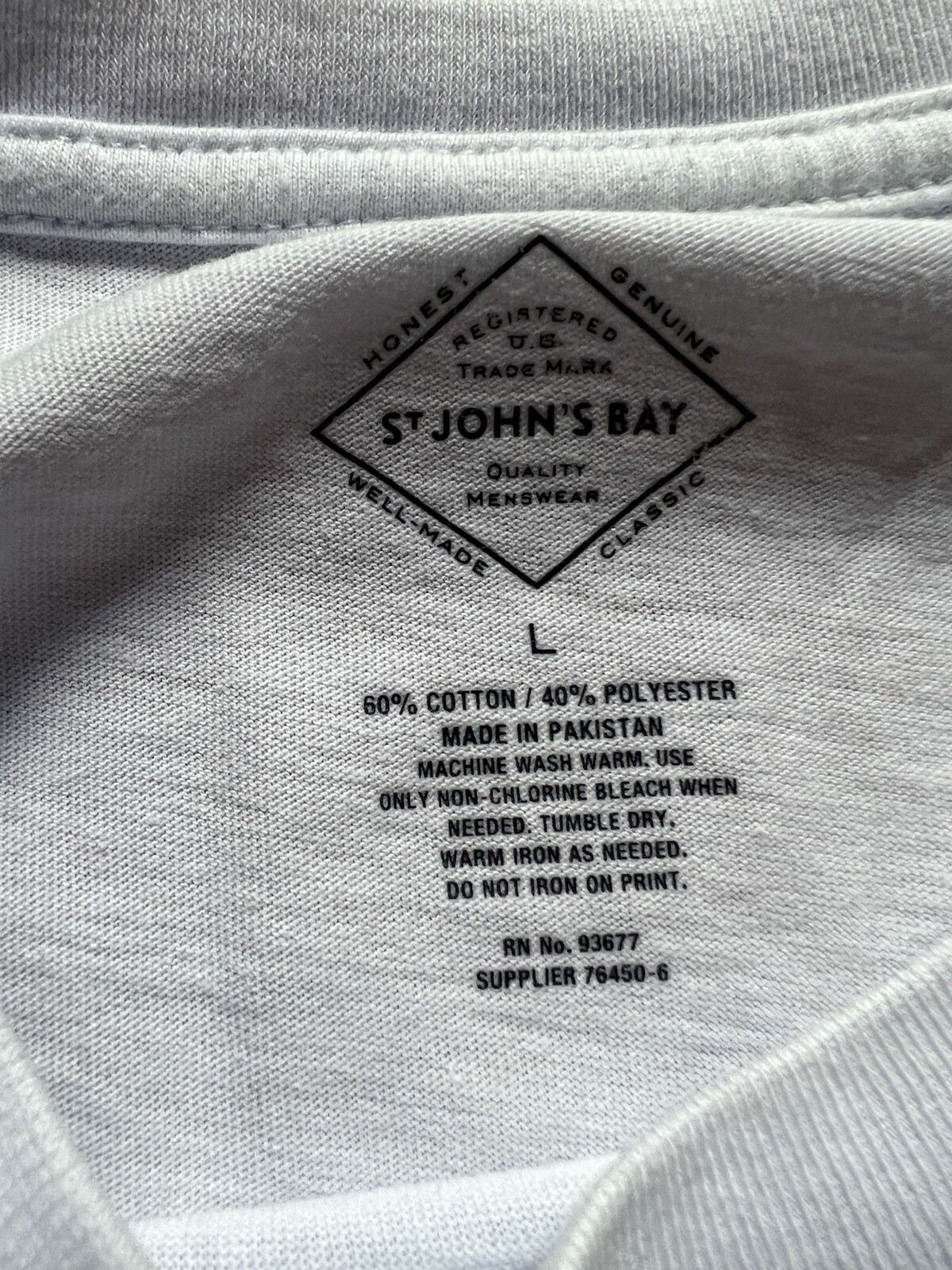 Mens St. Johns Bay Gulf Shores White Tee T-Shirt Rainbow Size L gallery
