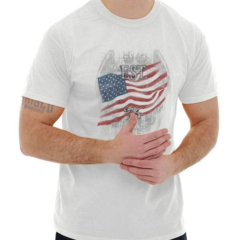 American Flag USA Patriotic United States Adult Short Sleeve Crew T Shirt gallery