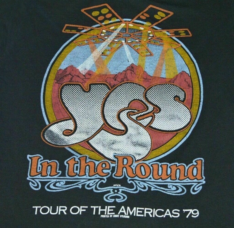 Yes Band In The Round Tour Cotton Black Unisex Full Size Classic Shirt