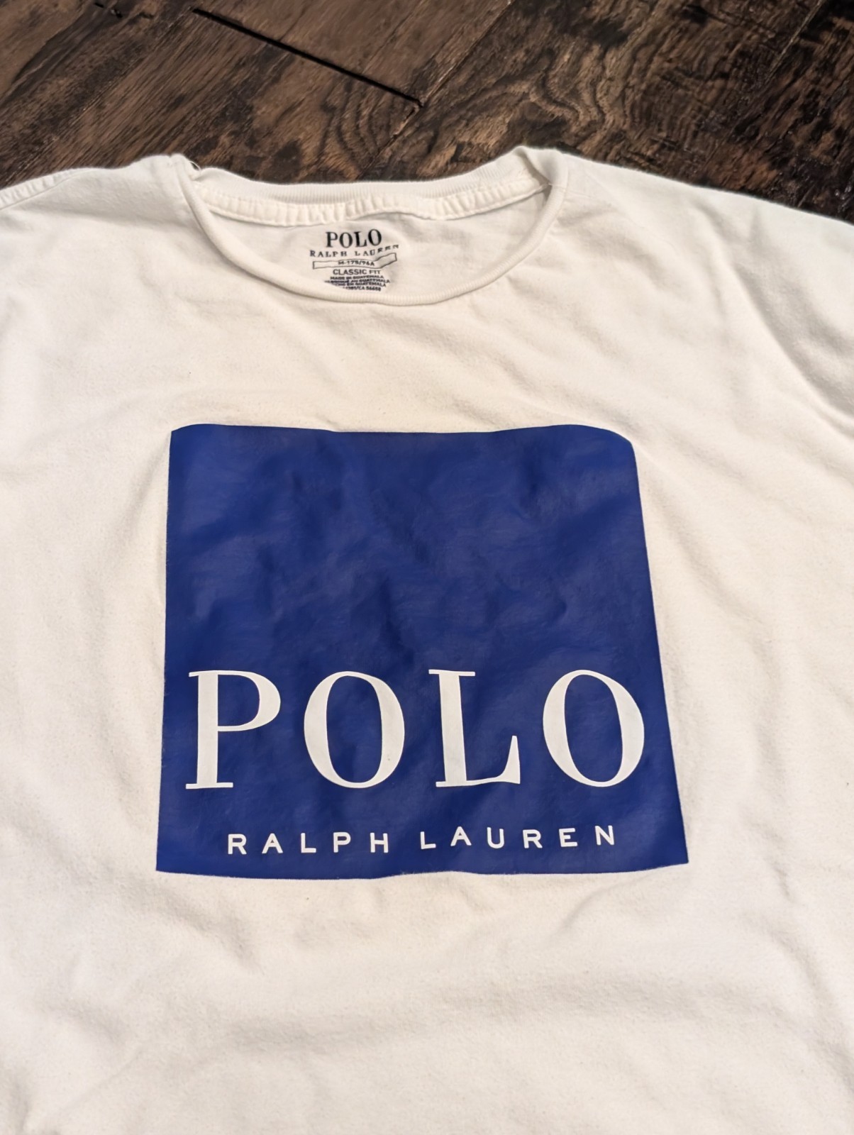 Polo Ralph Lauren Box Logo White T Shirt Classic Fit Med Vtg Retro Style Royal gallery
